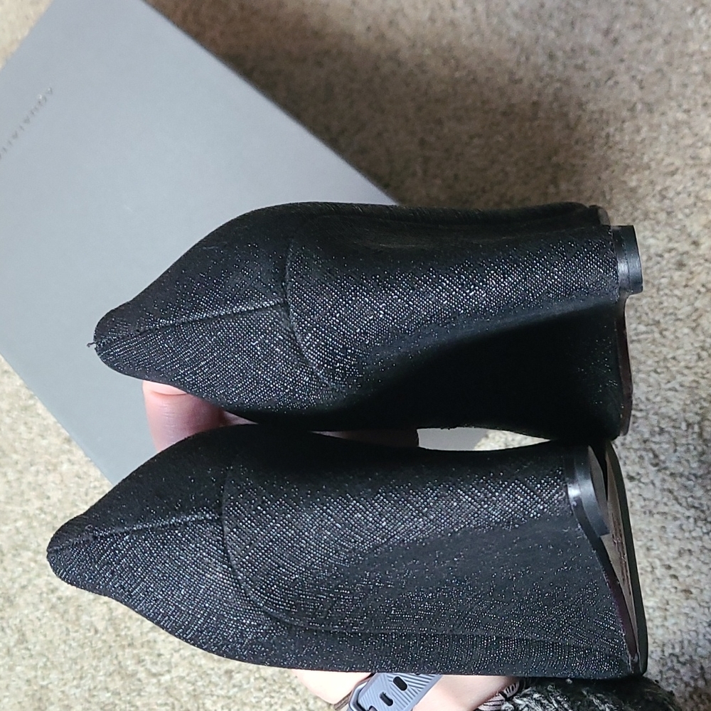 Aquatalia Zana Saffianino Suede Wedge Heel Weatherproof - Picture 5 of 11